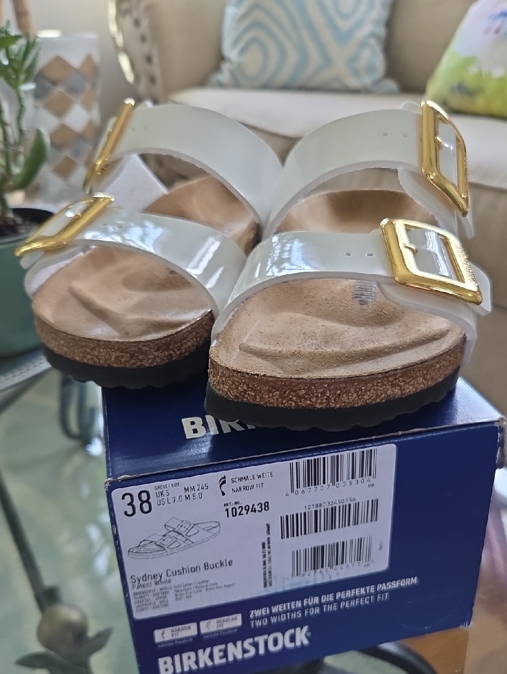Birkenstock Sydney Cushion Buckle Sandals in White